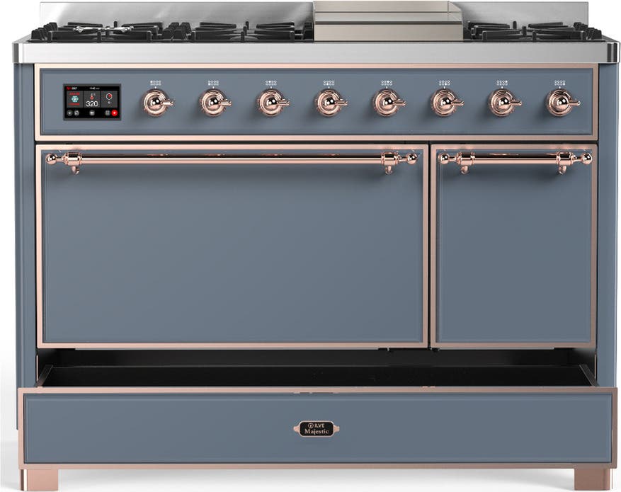 Ilve UM48FQNR3BGPLP Blue Grey With Copper Trim, Liquid Propane