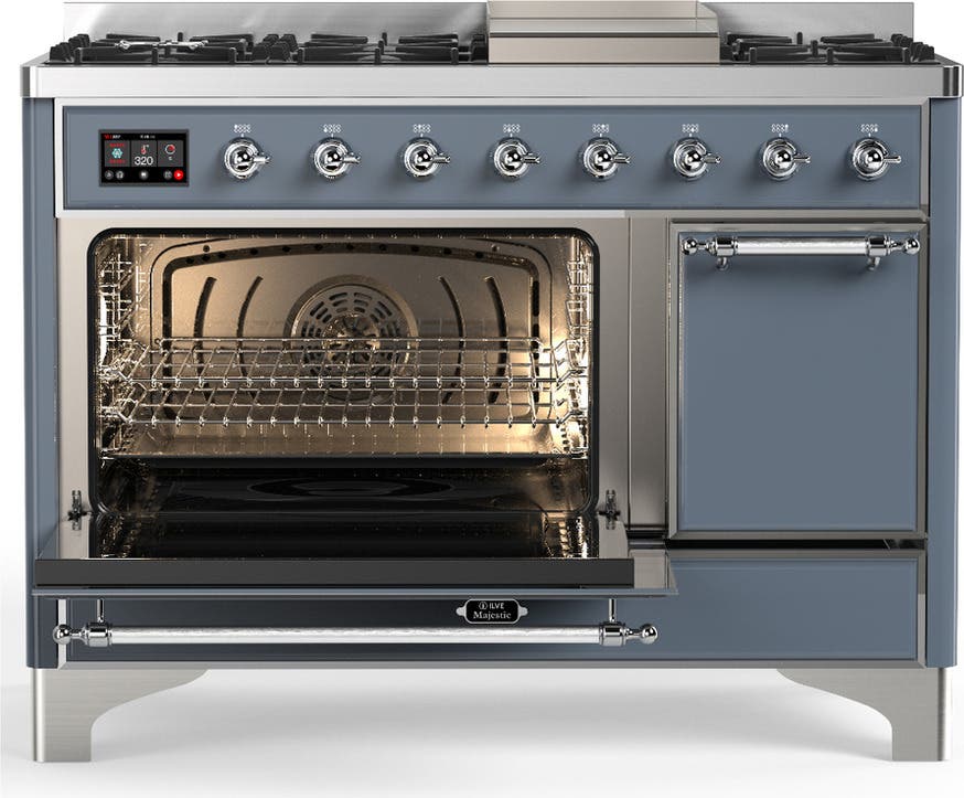 Ilve UM48FQNR3BGCLP Blue Grey With Chrome Trim, Liquid Propane