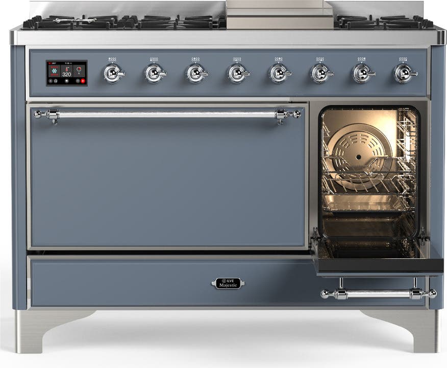 Ilve UM48FQNR3BGC Blue Grey With Chrome Trim, Natural Gas
