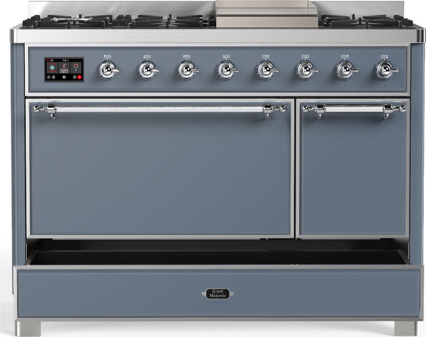Ilve UM48FQNR3BGC Blue Grey With Chrome Trim, Natural Gas
