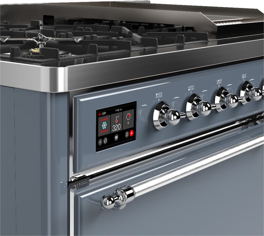 Ilve UM48FQNR3BGC Blue Grey With Chrome Trim, Natural Gas