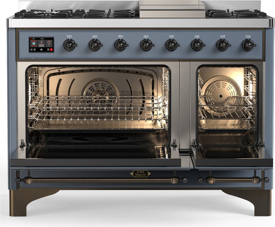 Ilve UM48FQNR3BGBLP Blue Grey With Burnished Trim, Liquid Propane