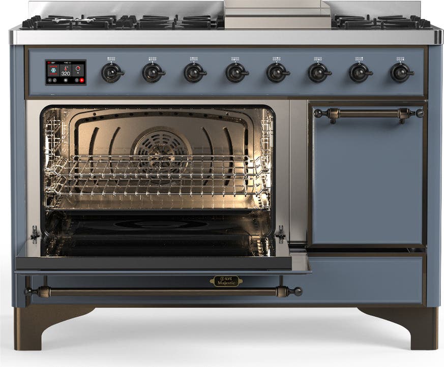 Ilve UM48FQNR3BGBLP Blue Grey With Burnished Trim, Liquid Propane