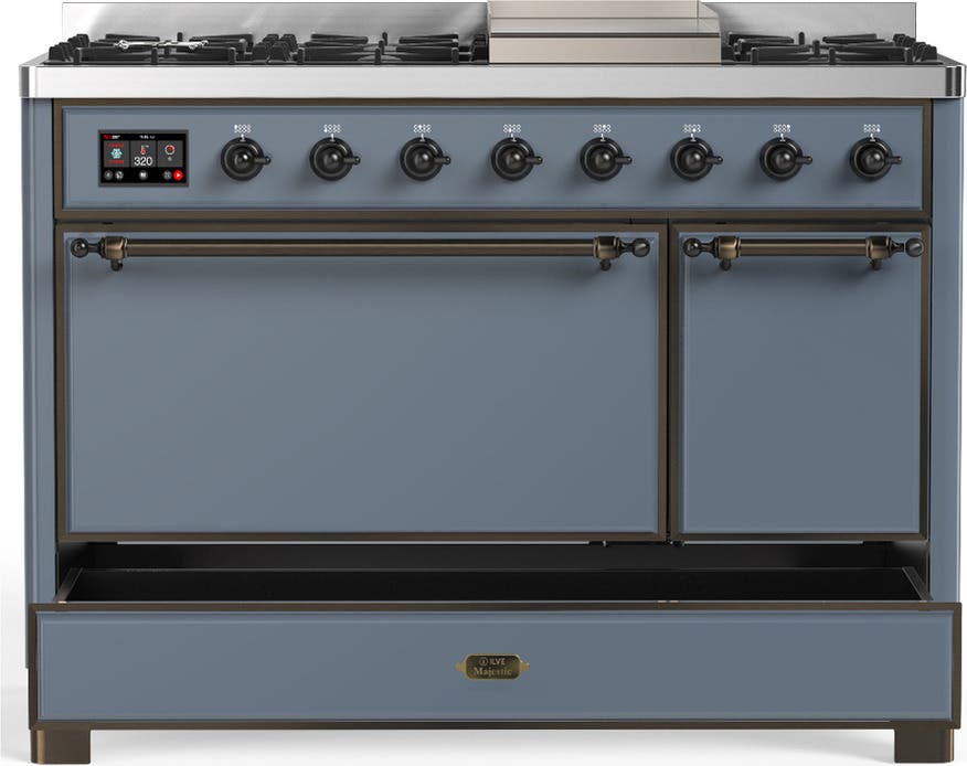 Ilve UM48FQNR3BGBLP Blue Grey With Burnished Trim, Liquid Propane