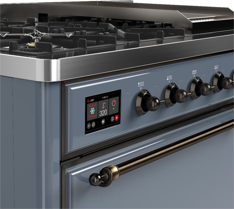 Ilve UM48FQNR3BGBLP Blue Grey With Burnished Trim, Liquid Propane