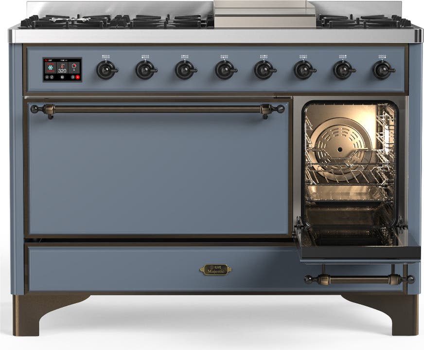 Ilve UM48FQNR3BGB Blue Grey With Burnished Trim, Natural Gas