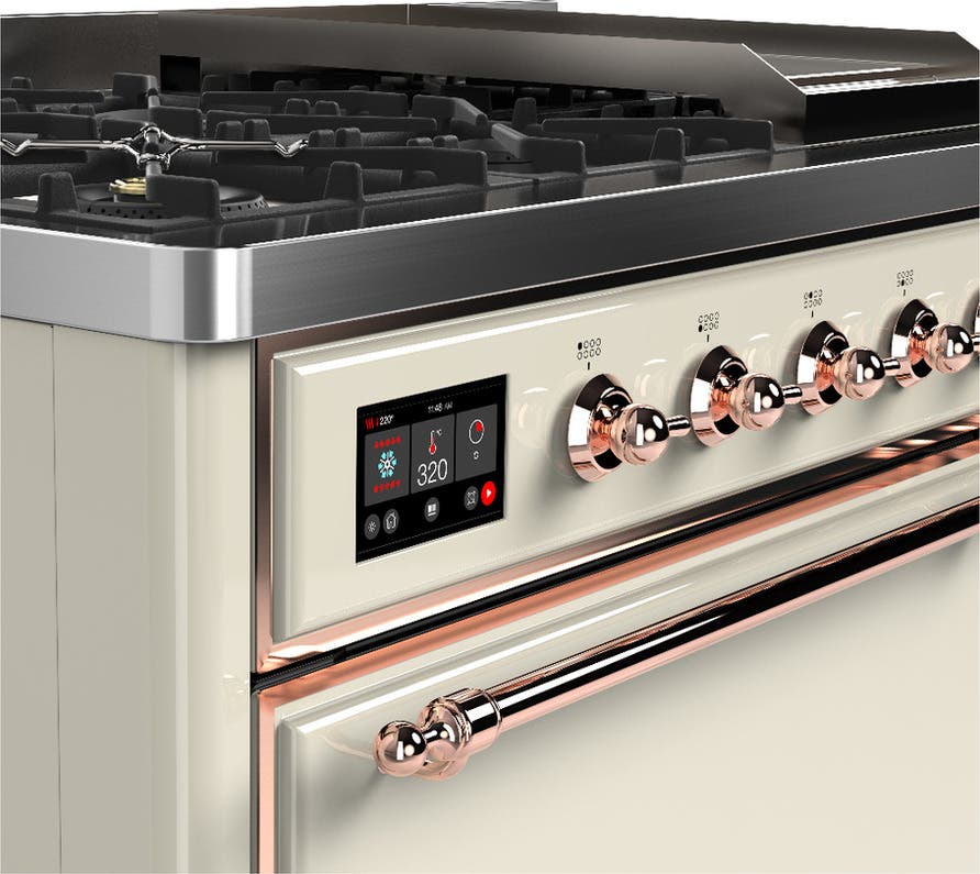 Ilve UM48FQNR3AWPLP Antique White With Copper Trim, Liquid Propane
