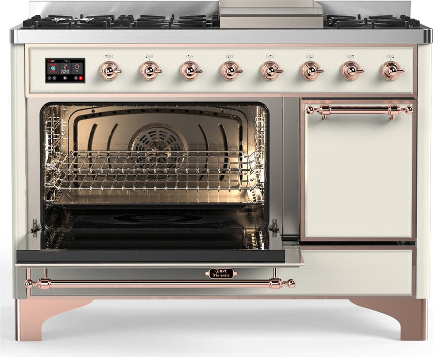 Ilve UM48FQNR3AWP Antique White With Copper Trim, Natural Gas