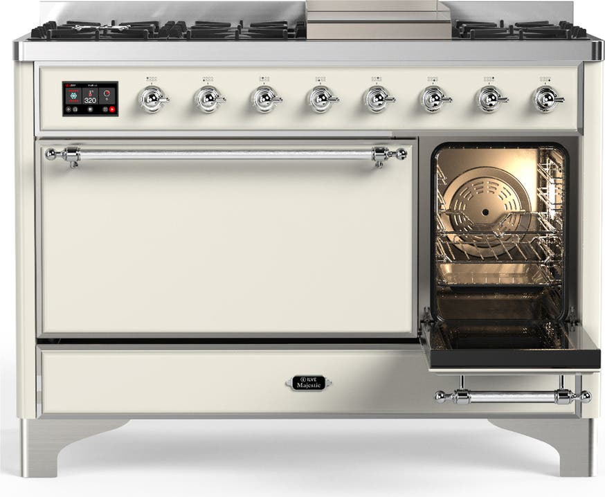 Ilve UM48FQNR3AWCLP Antique White With Chrome Trim, Liquid Propane