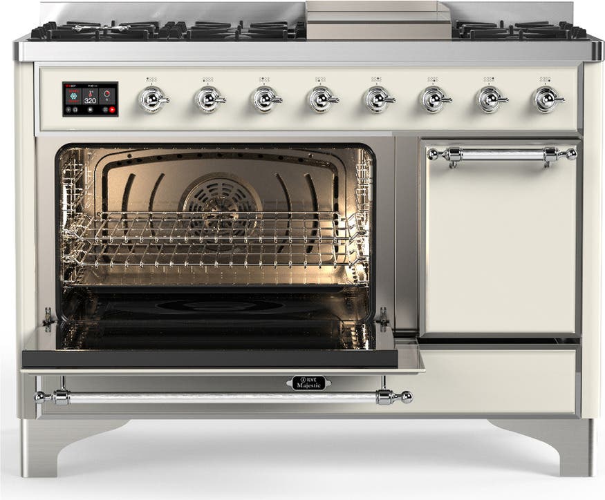 Ilve UM48FQNR3AWC Antique White With Chrome Trim, Natural Gas