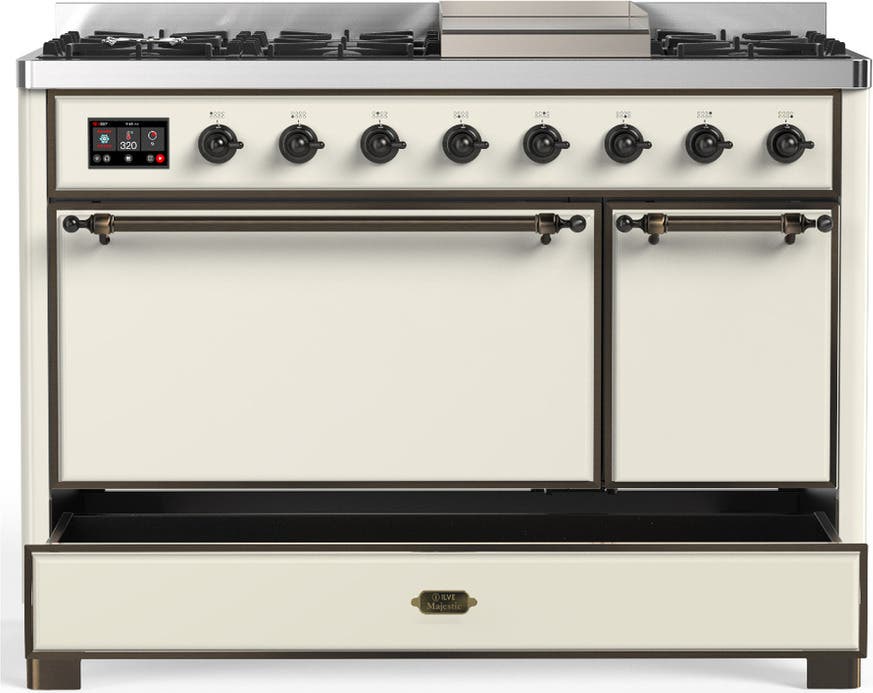 Ilve UM48FQNR3AWB Antique White With Burnished Trim, Natural Gas