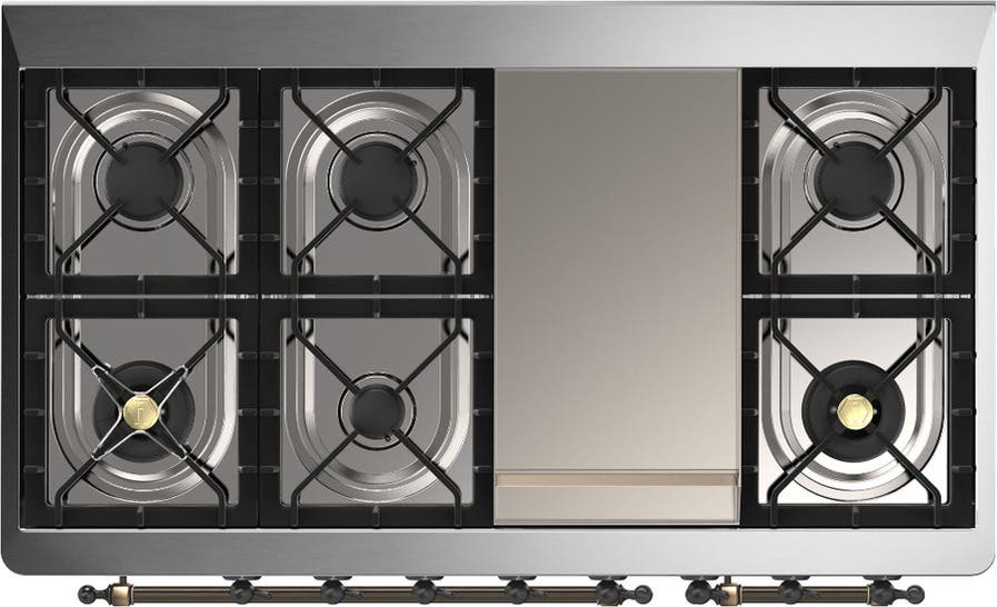Ilve UM48FNR3BUBLP Burgundy With Burnished Trim, Liquid Propane