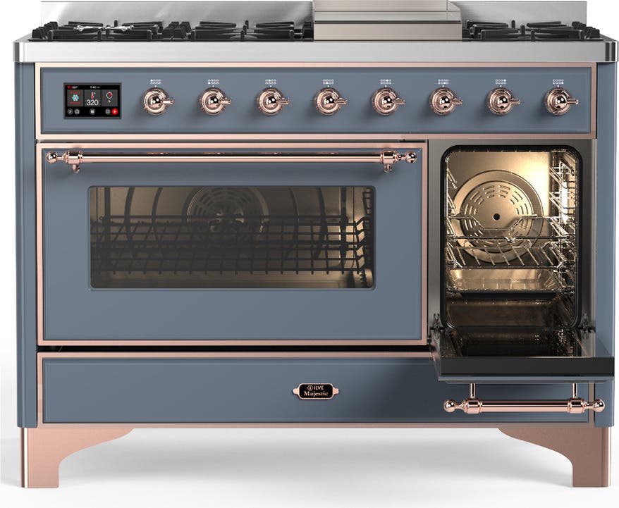 Ilve UM48FNR3BGPLP Blue Grey With Copper Trim, Liquid Propane