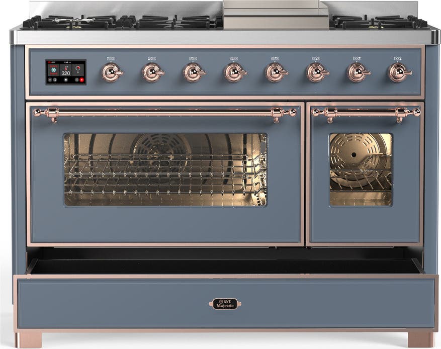 Ilve UM48FNR3BGPLP Blue Grey With Copper Trim, Liquid Propane