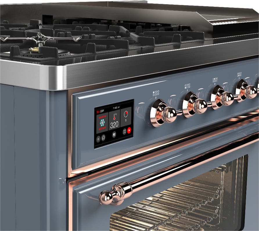 Ilve UM48FNR3BGPLP Blue Grey With Copper Trim, Liquid Propane