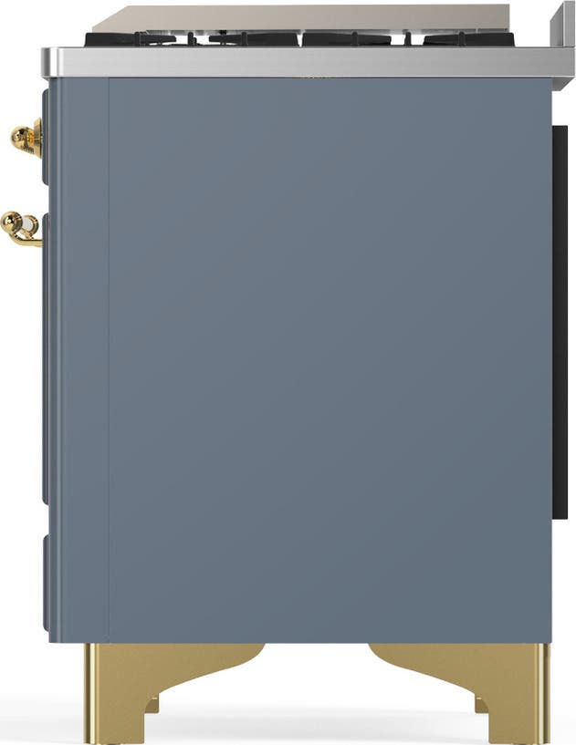 Ilve UM48FNR3BGGLP Blue Grey With Brass Trim, Liquid Propane