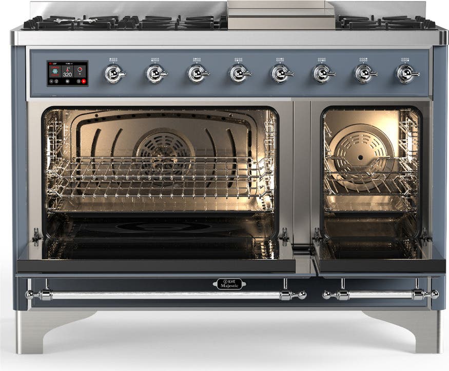 Ilve UM48FNR3BGCLP Blue Grey With Chrome Trim, Liquid Propane