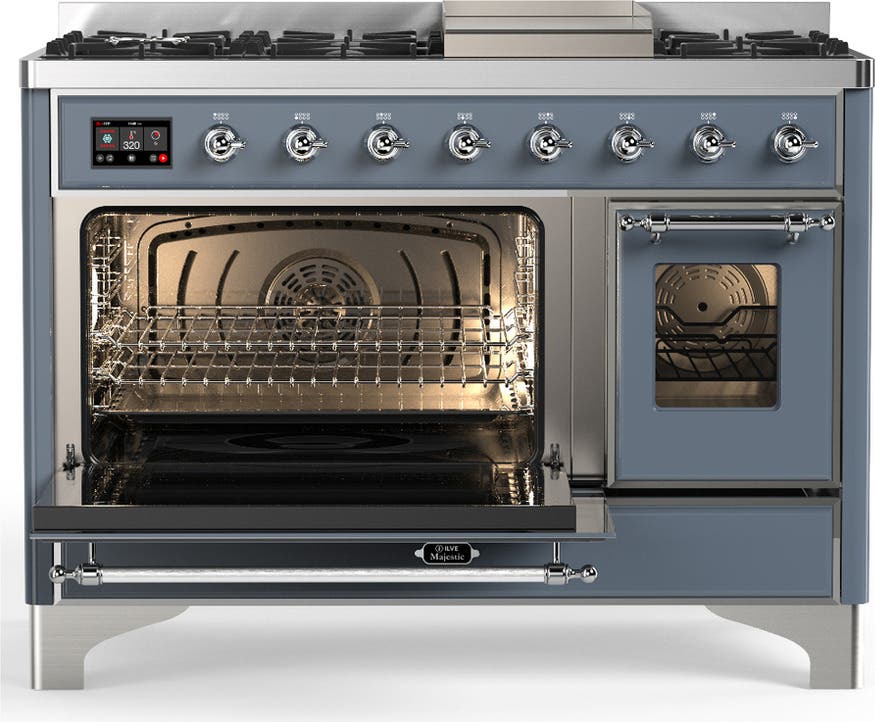 Ilve UM48FNR3BGCLP Blue Grey With Chrome Trim, Liquid Propane