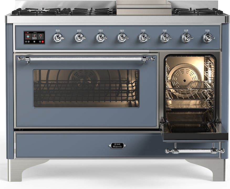 Ilve UM48FNR3BGCLP Blue Grey With Chrome Trim, Liquid Propane