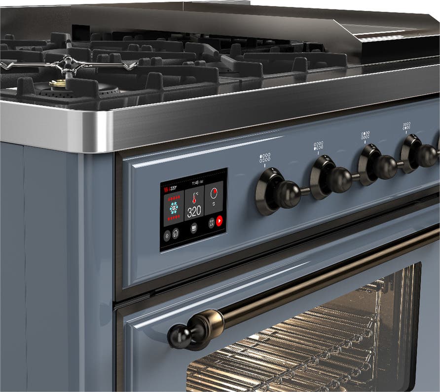 Ilve UM48FNR3BGBLP Blue Grey With Burnished Trim, Liquid Propane