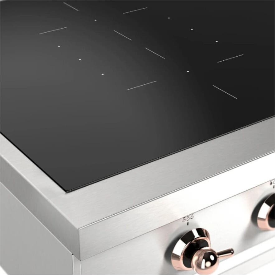Ilve UHCPI486NSSP Stainless Steel With Copper Trim