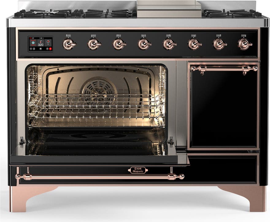 Ilve UM48FQNR3BKP Glossy Black With Copper Trim, Natural Gas