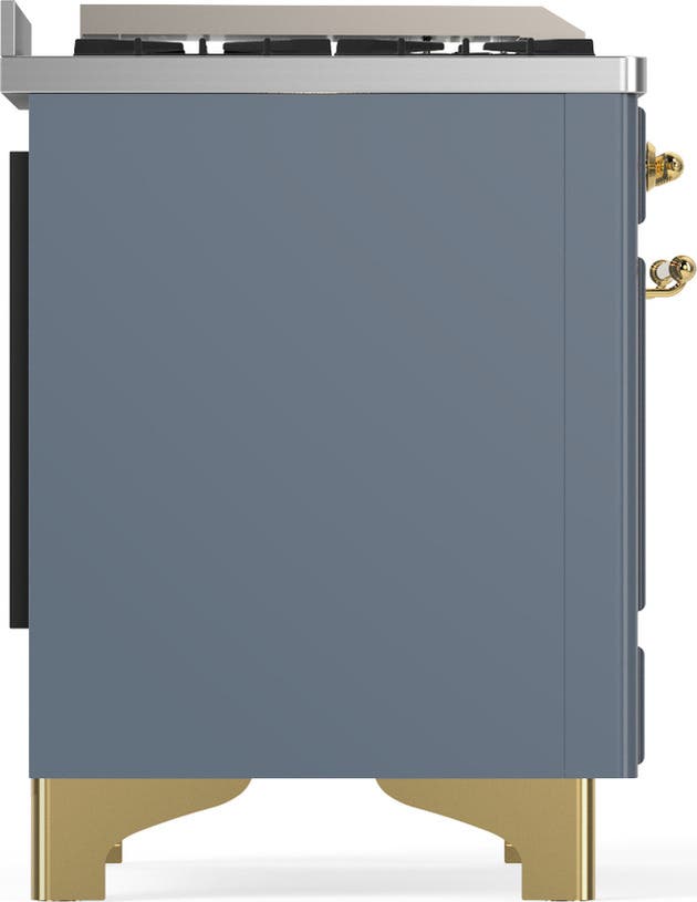 Ilve UM48FQNR3BGGLP Blue Grey With Brass Trim, Liquid Propane