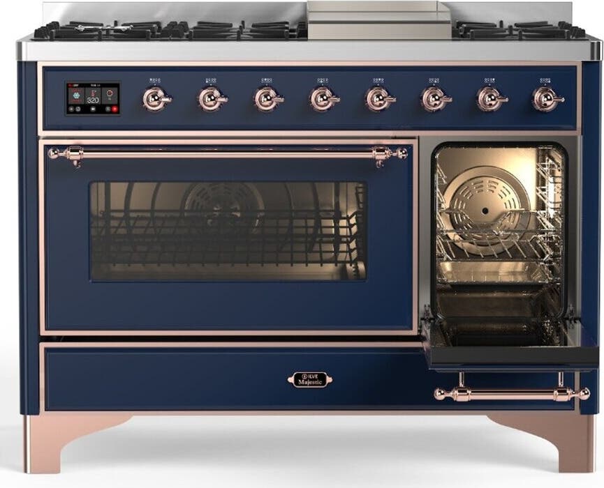 Ilve UM48FNR3MBPLP Matte Blue With Copper Trim, Liquid Propane