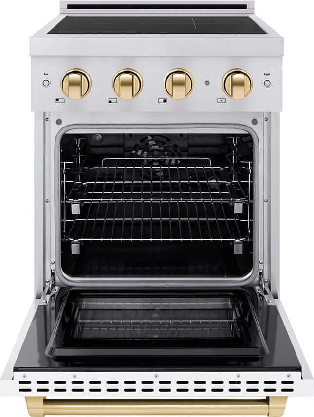 Zline SINRZWM24G Stainless Steel With White Matte Door And Polished...