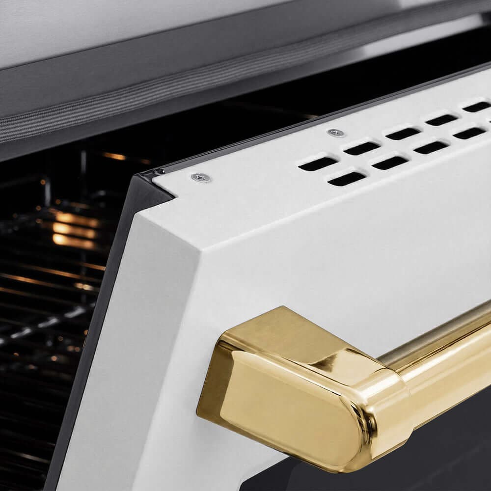 Zline SINRZWM24G Stainless Steel With White Matte Door And Polished...