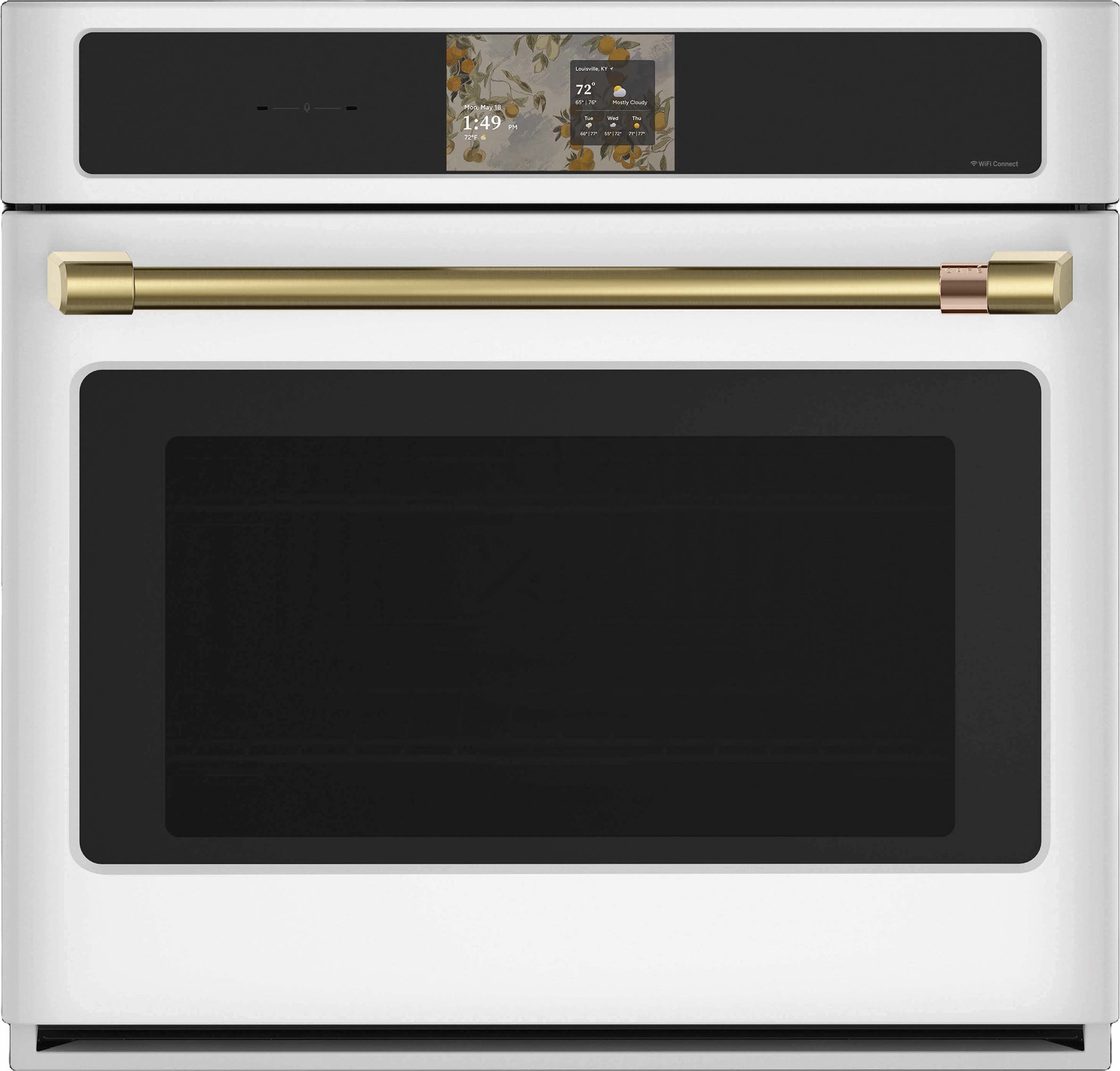 Cafe CTS90DP4ZW2 Matte White with Brushed Bronze Handle