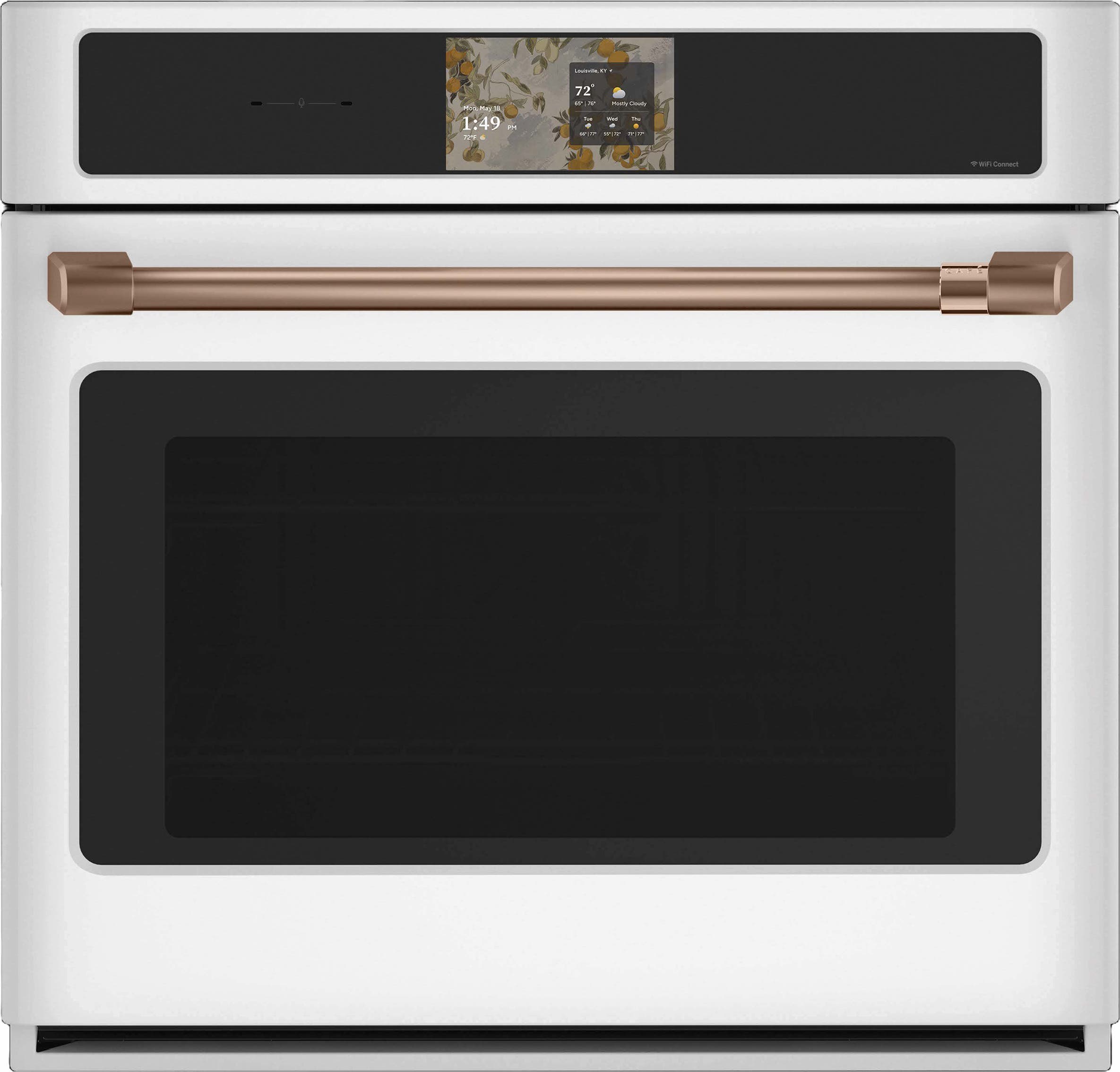Cafe CTS90DP4ZW2 Matte White with Brushed Bronze Handle