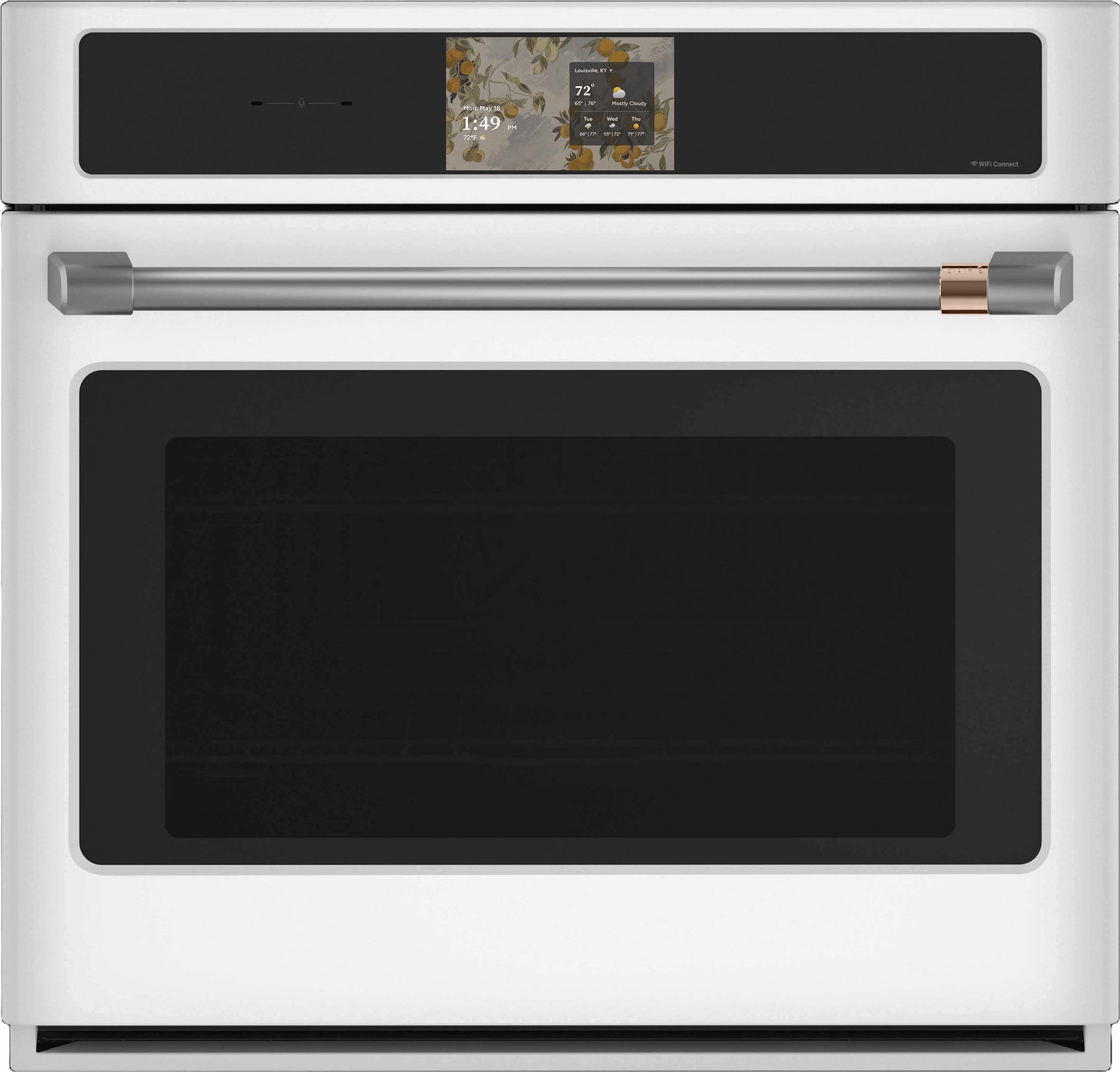 Cafe CTS90DP4ZW2 Matte White with Brushed Bronze Handle