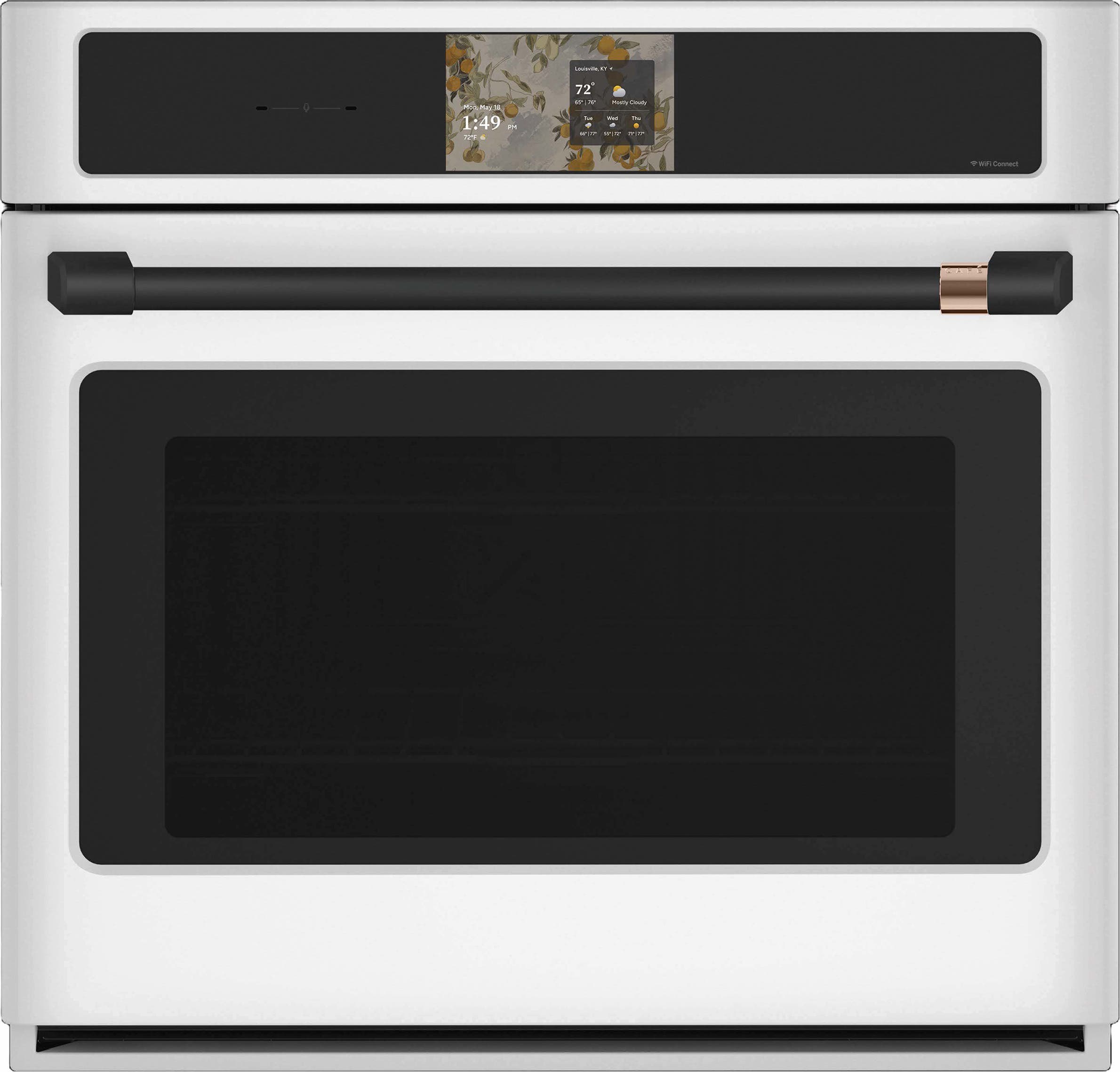 Cafe CTS90DP4ZW2 Matte White with Brushed Bronze Handle