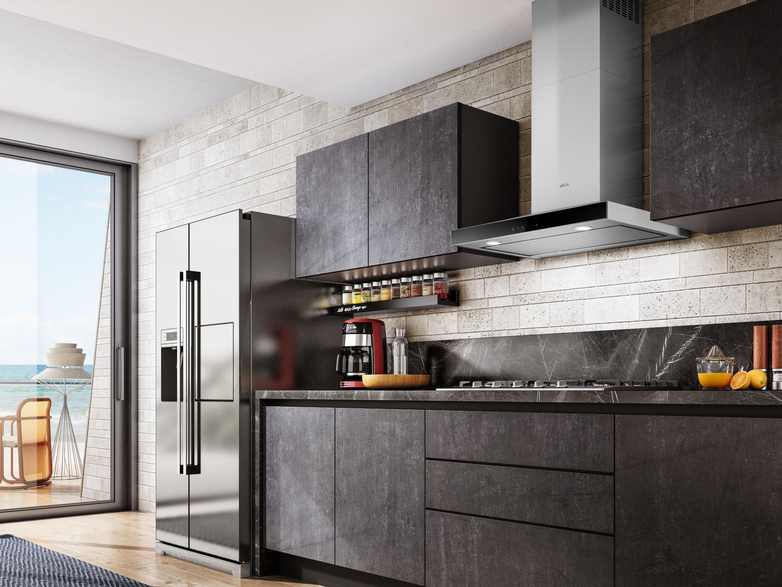 Elica ELG636S3 Stainless Steel with Black Glass, 36 Inch