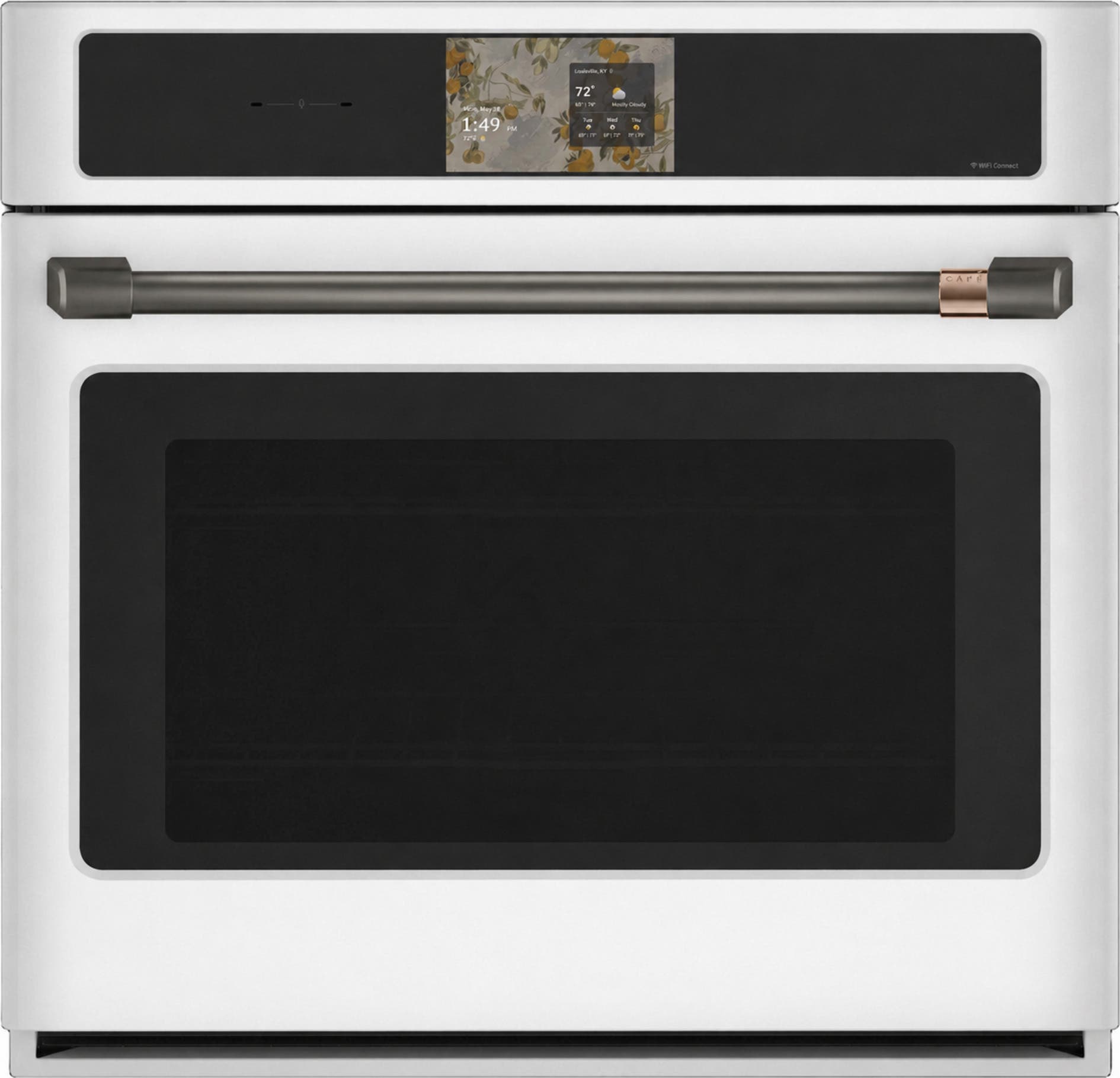 Cafe CTS90DP4ZW2 Matte White with Brushed Bronze Handle