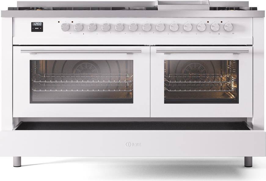 Ilve UP60FWMPWHLP White With Satin Trim, Lp