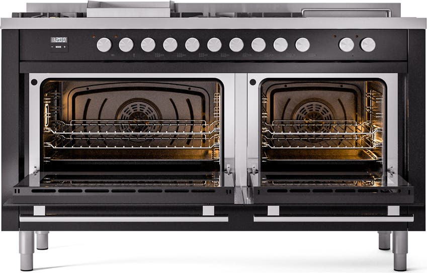 Ilve UP60FSQMPBK Glossy Black With Satin Trim