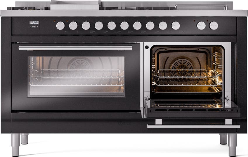 Ilve UP60FSQMPBK Glossy Black With Satin Trim