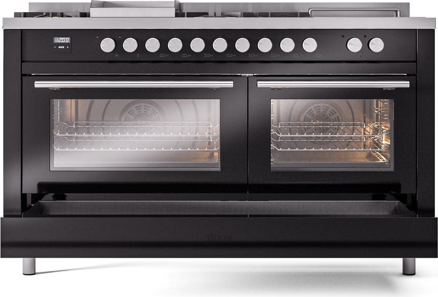 Ilve UP60FSQMPBK Glossy Black With Satin Trim