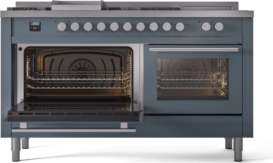 Ilve UP60FSQMPBGLP Blue Grey With Satin Trim, Lp