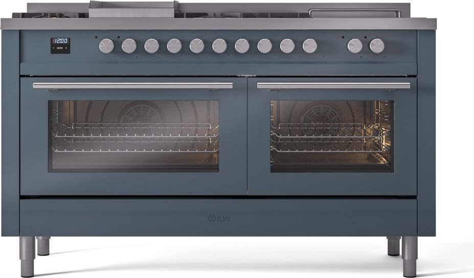 Ilve UP60FSQMPBGLP Blue Grey With Satin Trim, Lp