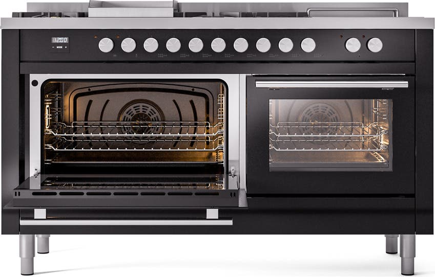 Ilve UP60FSQMPBKLP Glossy Black With Satin Trim, Lp