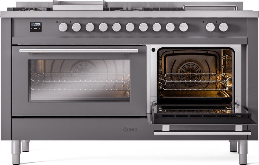 Ilve UP60FSQMPMGLP Graphite Matte With Satin Trim, Lp