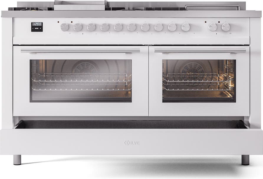 Ilve UP60FSQMPWHLP White With Satin Trim, Lp