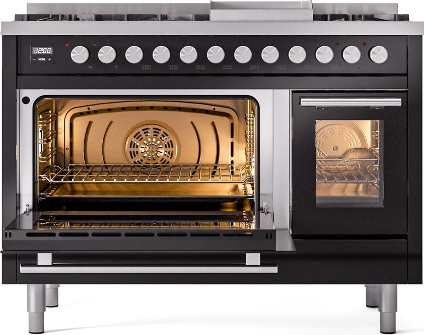Ilve UP48FWMPBKLP Glossy Black With Satin Trim, Lp