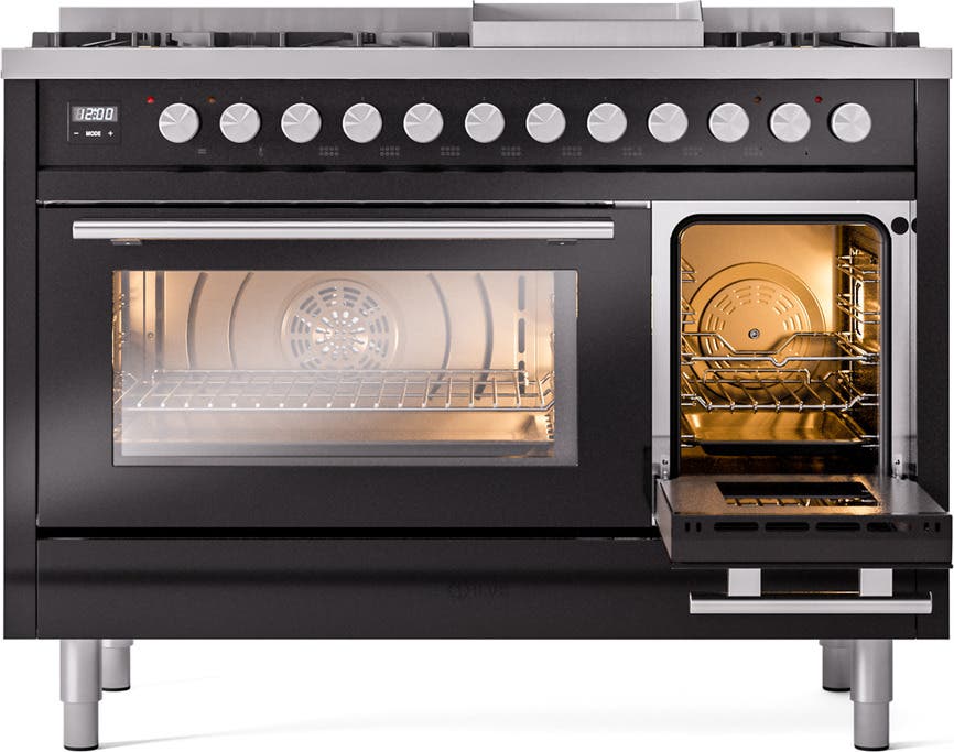 Ilve UP48FWMPBKLP Glossy Black With Satin Trim, Lp