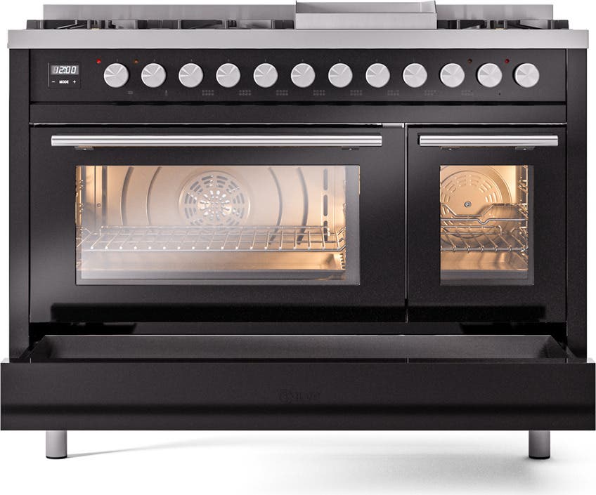 Ilve UP48FWMPBKLP Glossy Black With Satin Trim, Lp