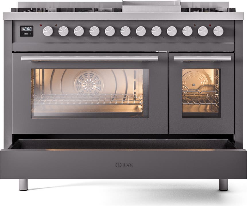 Ilve UP48FWMPMGLP Graphite Matte With Satin Trim, Lp