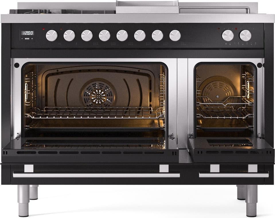 Ilve UP48FSWMPBKLP Glossy Black With Satin Trim, Lp